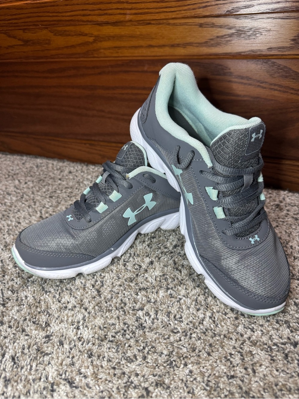 Under Armour Women’s Gray and Mint Performance Running Shoes